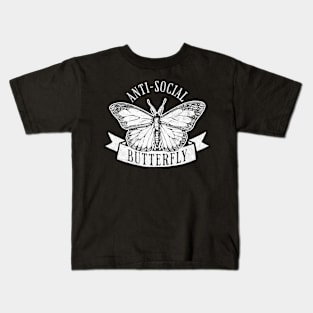 Anti-Social Butterfly Socially Awkward Sarcastic Funny Kids T-Shirt